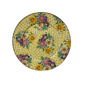 Mackenzie-Childs Vintage Buttercup Enamel Serving Platter 16in